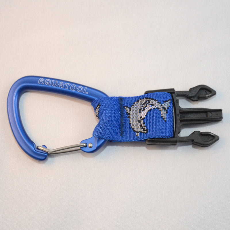 Laden Sie das Bild in Galerie -Viewer, Alu Karabiner blau 80mm mit einer männlichen Schnalle