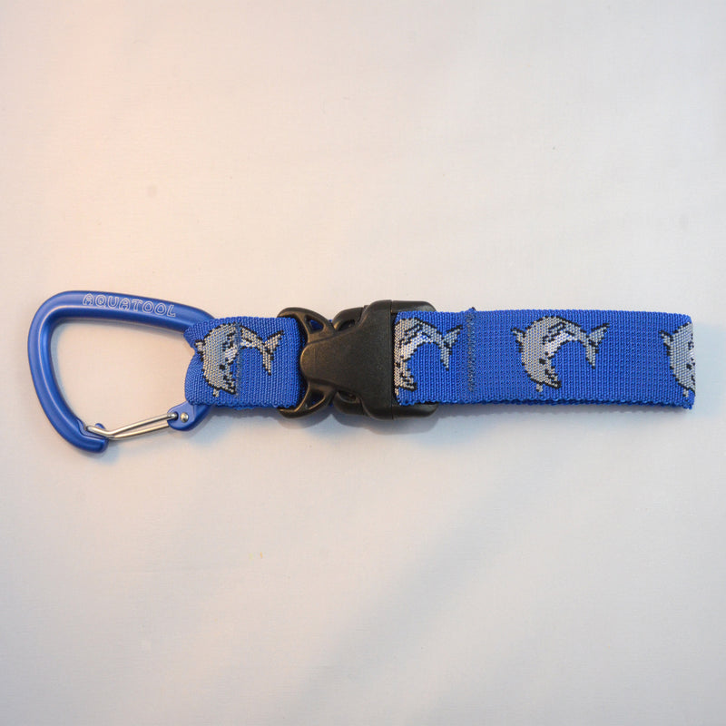 Laden Sie das Bild in Galerie -Viewer, Alu Karabiner blau 80mm mit einer Schnellverschluss Schnalle