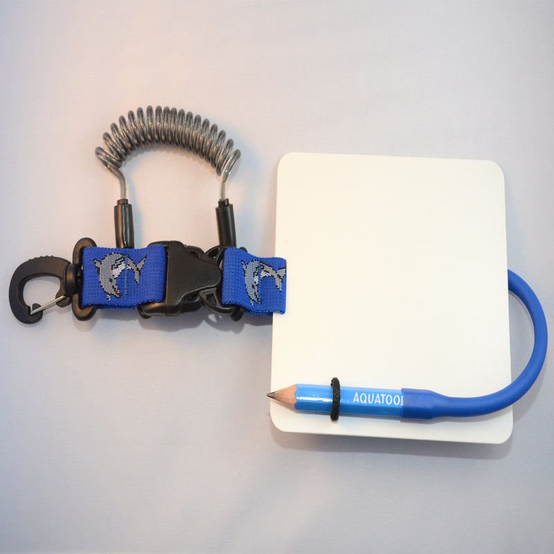 Laden Sie das Bild in Galerie -Viewer, Schreibtafel 15 x 13 cm mit Edelstahl Spiralkabel zum verkürzen und drehbarem Kunststoff- Karabiner