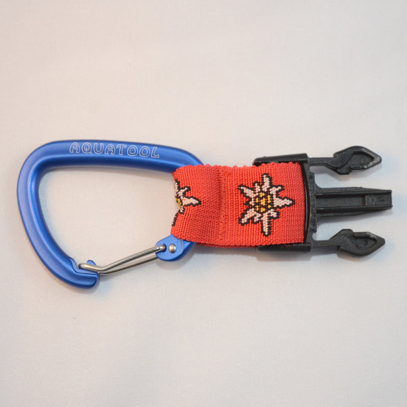 Laden Sie das Bild in Galerie -Viewer, Alu Karabiner blau 80mm mit einer männlichen Schnalle