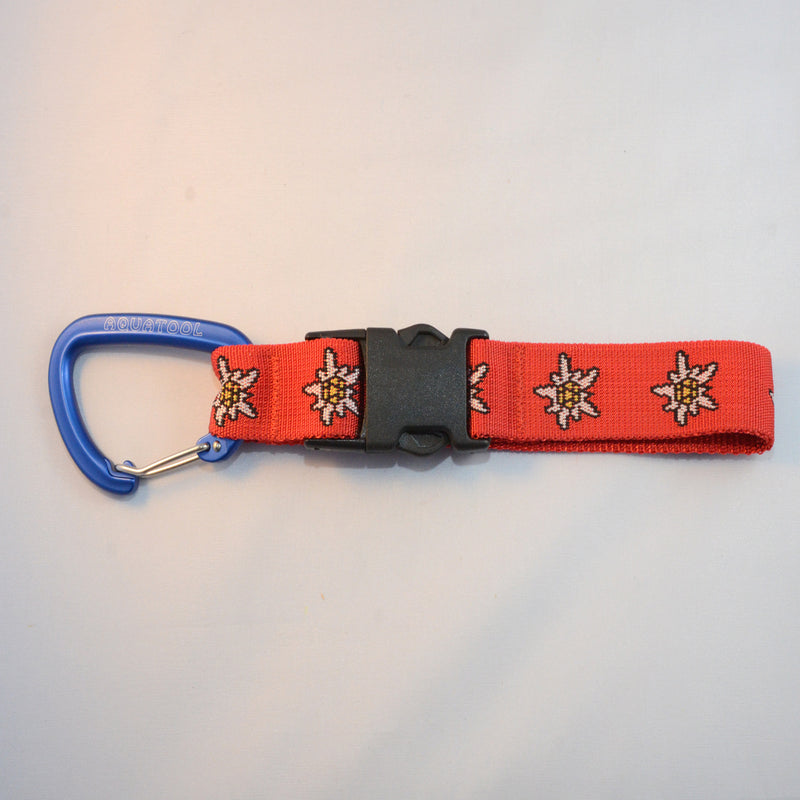 Laden Sie das Bild in Galerie -Viewer, Alu Karabiner blau 80mm mit einer Schnellverschluss Schnalle