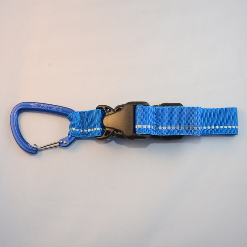 Laden Sie das Bild in Galerie -Viewer, Alu Karabiner blau 80mm mit zwei Schnellverschluss Schnallen