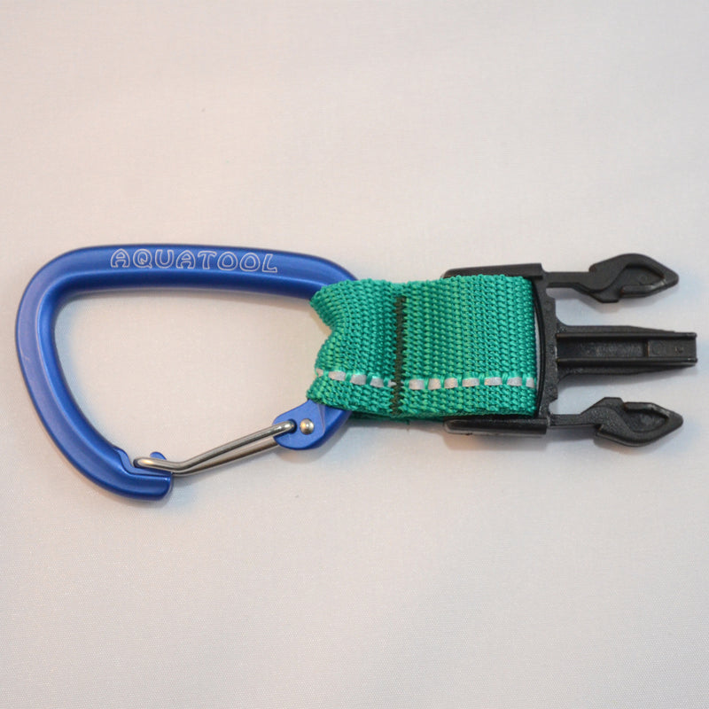 Laden Sie das Bild in Galerie -Viewer, Alu Karabiner blau 80mm mit einer männlichen Schnalle