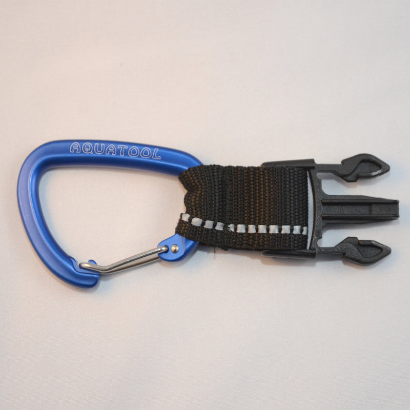 Laden Sie das Bild in Galerie -Viewer, Alu Karabiner blau 80mm mit einer männlichen Schnalle