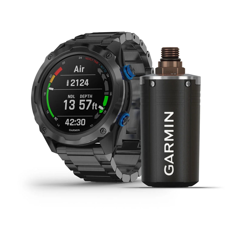 Laden Sie das Bild in Galerie -Viewer, Garmin Descent™ Mk2i graues DLC-Titan mit DLC-Titanarmband inkl. T1 Tankpod