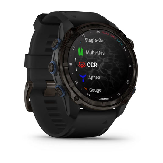 Garmin Descent™ Mk3i –  Graues DLC-Titan mit Tankpod T2 und Silikonarmband -  51 mm