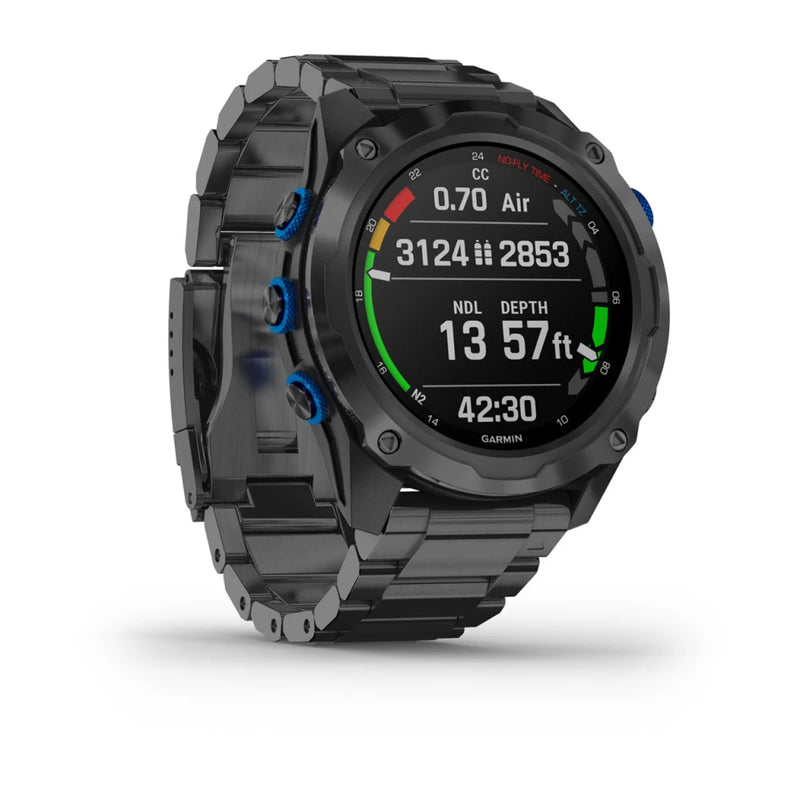 Laden Sie das Bild in Galerie -Viewer, Garmin Descent™ Mk2i graues DLC-Titan mit DLC-Titanarmband inkl. T1 Tankpod