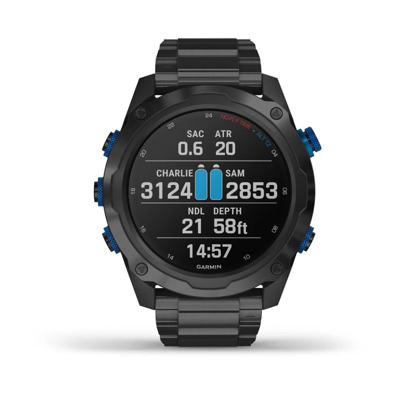 Laden Sie das Bild in Galerie -Viewer, Garmin Descent™ Mk2i graues DLC-Titan mit DLC-Titanarmband inkl. T1 Tankpod