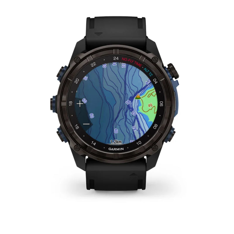 Laden Sie das Bild in Galerie -Viewer, Garmin Descent™ Mk3i – 51 mm, Graues DLC-Titan mit schwarzem Silikonarmband
