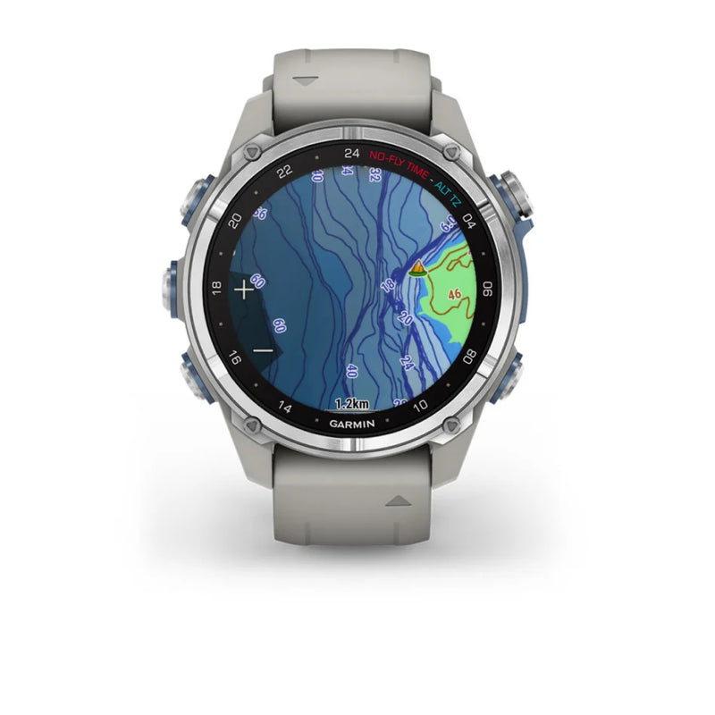 Laden Sie das Bild in Galerie -Viewer, Garmin Descent™ Mk3 – 43 mm, Edelstahl mit grauem Silikonarmband