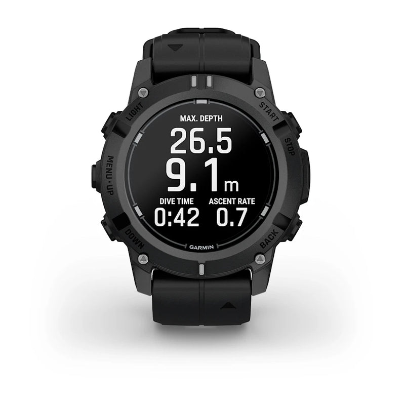 Laden Sie das Bild in Galerie -Viewer, Garmin Descent™ G2 Schwarz mit Silikon-Wechselarmband 22 mm