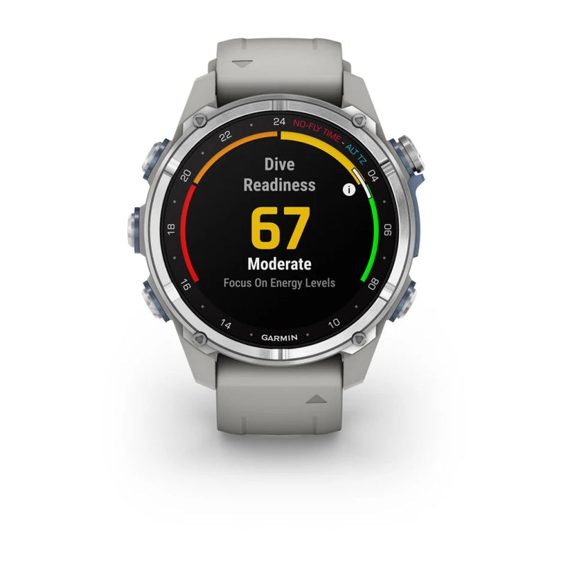 Laden Sie das Bild in Galerie -Viewer, Garmin Descent™ Mk3 – 43 mm, Edelstahl mit grauem Silikonarmband
