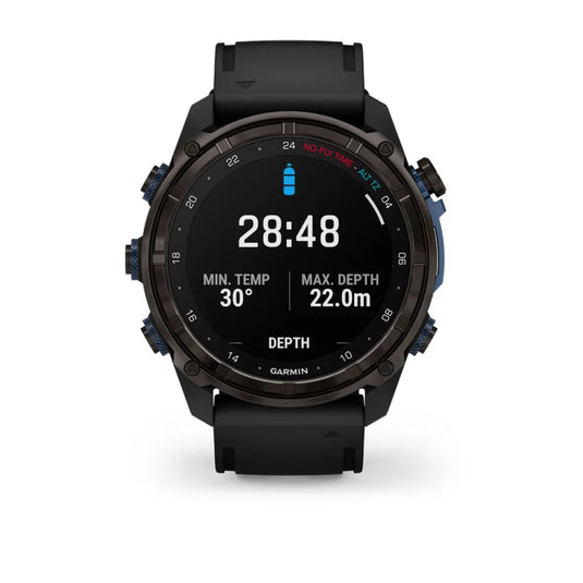Garmin Descent™ Mk3i –  Graues DLC-Titan mit Tankpod T2 und Silikonarmband -  51 mm