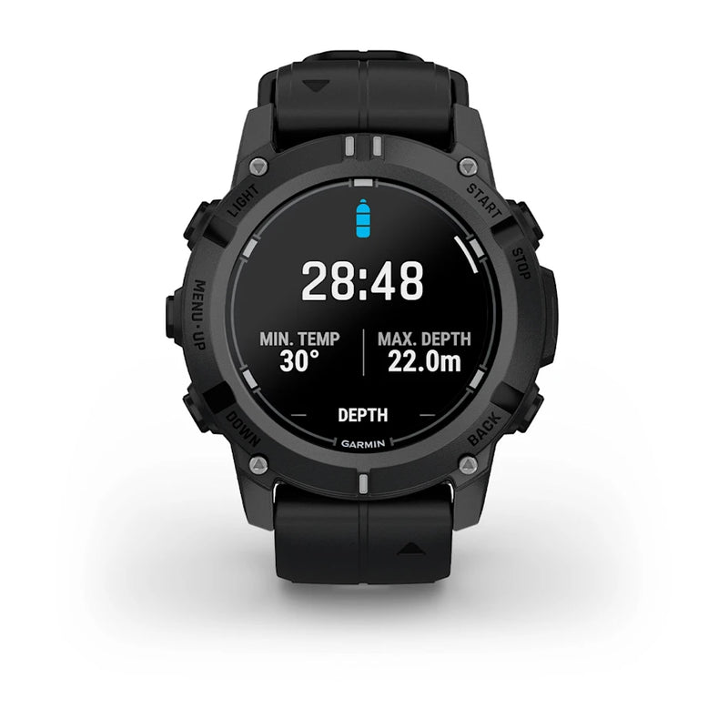 Laden Sie das Bild in Galerie -Viewer, Garmin Descent™ G2 Schwarz mit Silikon-Wechselarmband 22 mm