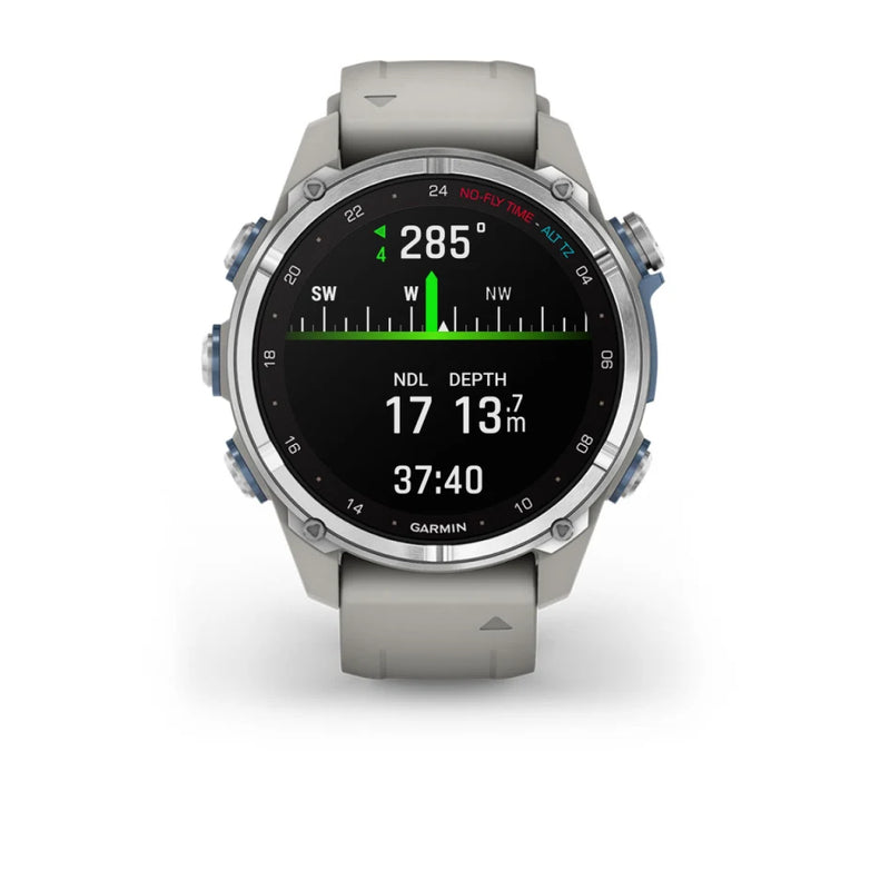 Laden Sie das Bild in Galerie -Viewer, Garmin Descent™ Mk3 – 43 mm, Edelstahl mit grauem Silikonarmband