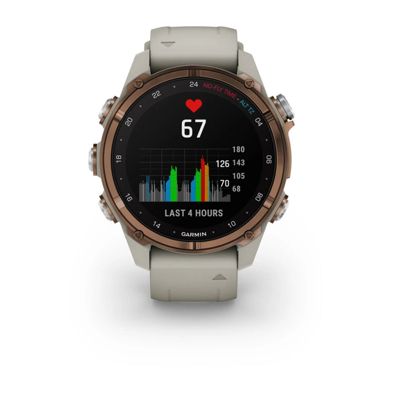 Laden Sie das Bild in Galerie -Viewer, Garmin Descent™ Mk3i – 43 mm, Goldfarbenes PVD-Titan mit French Grey Silikonarmband