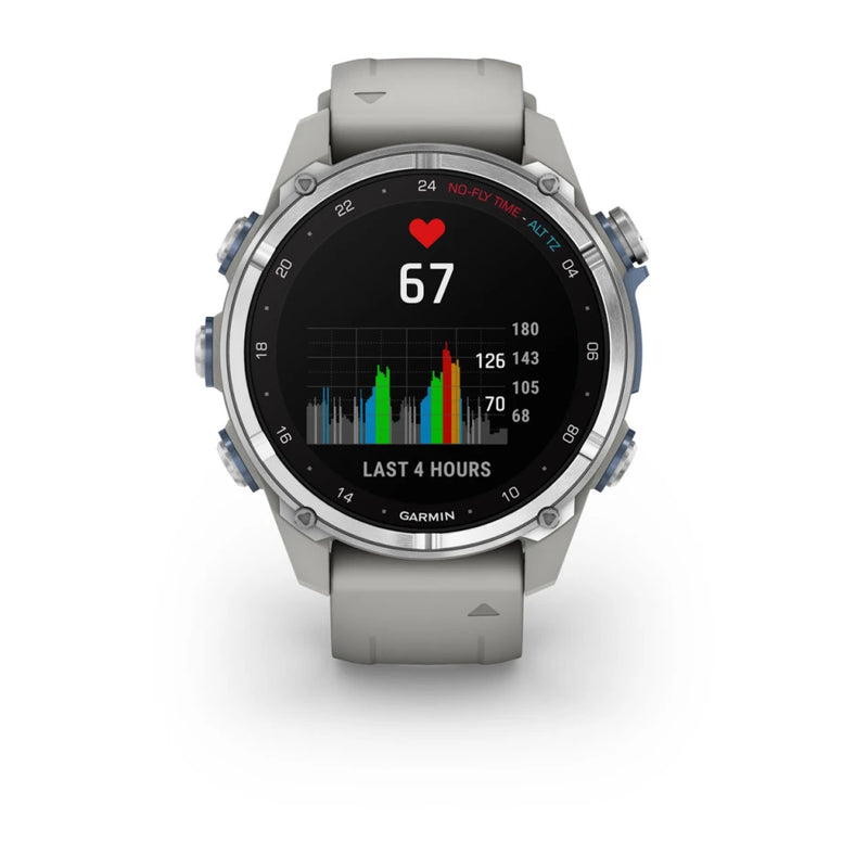 Laden Sie das Bild in Galerie -Viewer, Garmin Descent™ Mk3 – 43 mm, Edelstahl mit grauem Silikonarmband
