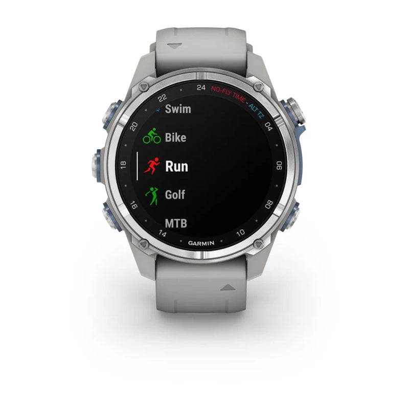 Laden Sie das Bild in Galerie -Viewer, Garmin Descent™ Mk3 – 43 mm, Edelstahl mit grauem Silikonarmband