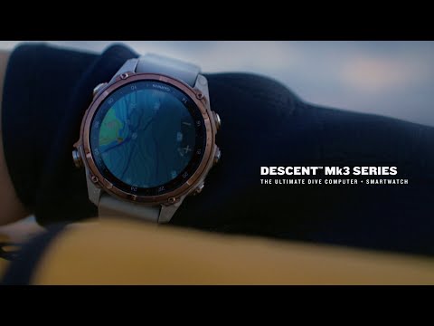 Laden und spielen Sie Video in Galerie -Viewer, Garmin Descent™ Mk3i –  Graues DLC-Titan mit Tankpod T2 und Silikonarmband -  51 mm