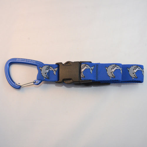 Alu Karabiner blau 80mm mit zwei Schnellverschluss Schnallen