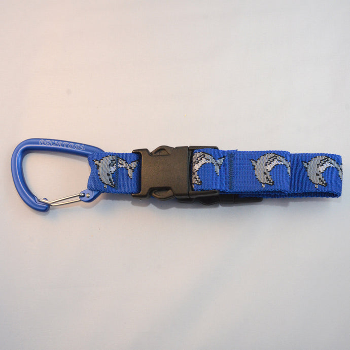 Alu Karabiner blau 80mm mit zwei Schnellverschluss Schnallen